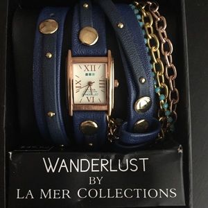 WANDERLUST by LA MER COLLECTIONS navy wrap watch